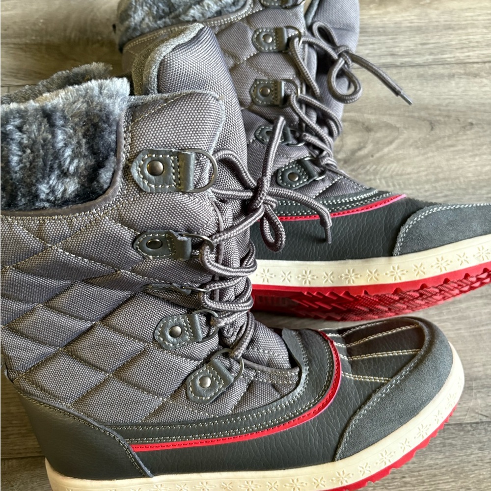 JustFab Gray and Red women boots
